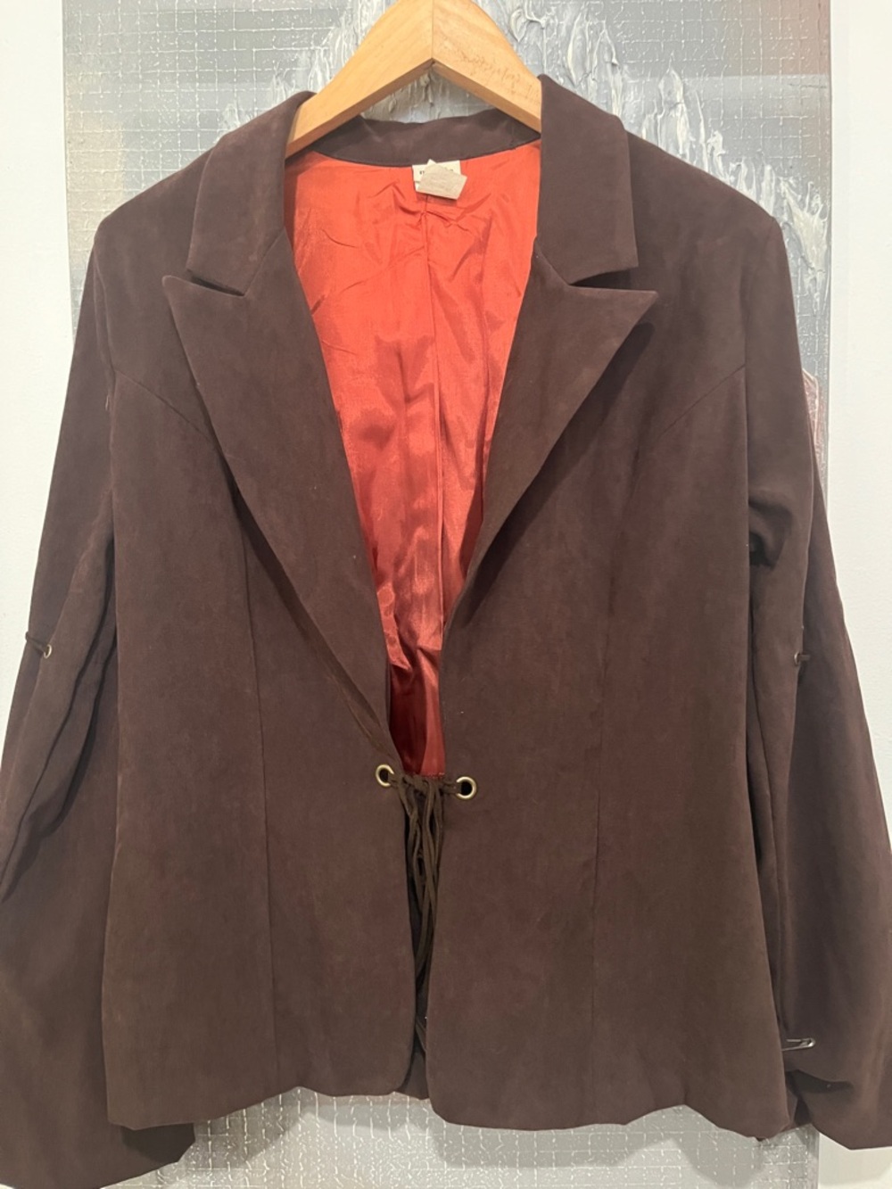 Mystic Brown Suede Blazer with Rust Lining